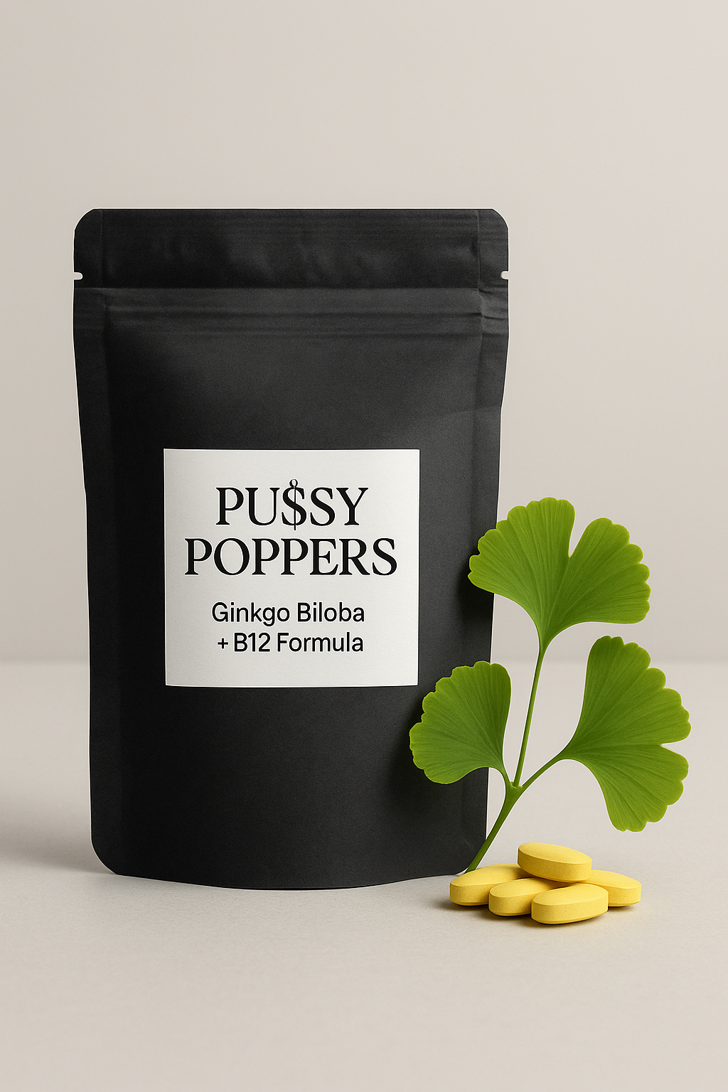 Pu$$y Poppers | Ginkgo Biloba + B12 Formula | Capsules