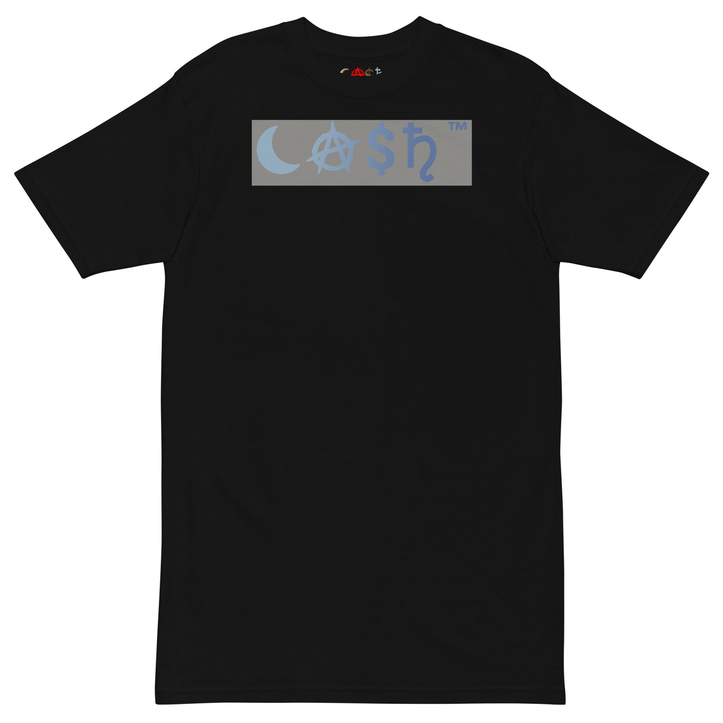 Tee | CA$H BLOCK Gray & Blue on Black